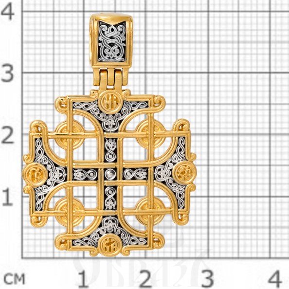 крест «константинов крест», серебро 925 проба с золочением (арт. 101.266)