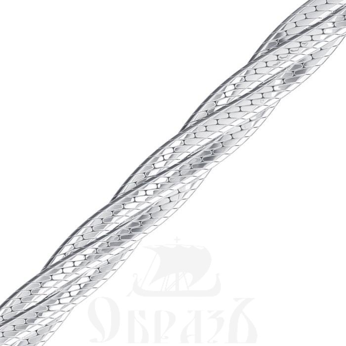 косичка из 4-х цепочек плетение "монтреаль" серебро 925 пробы с родиевым покрытием (арт. нц 22-026-3 d0,50)